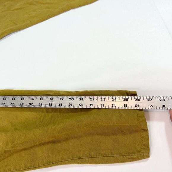 J. Jill Linen Blend Pants Women's Medium Yellow Pull-On Drawcord Waist Cropped - Picture 5 of 12
